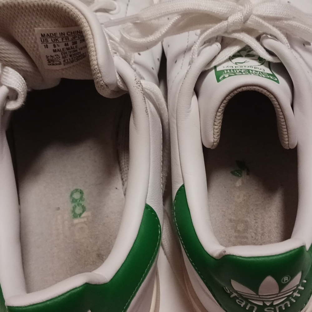 Adidas Originals Stan Smith Shoes Sneakers White Green M20324 Men's Size 10,2015 - Picture 7 of 8